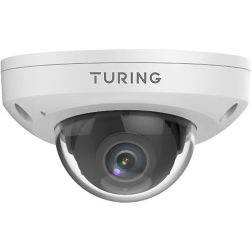 White dome camera with 'Turing' branding on a white background