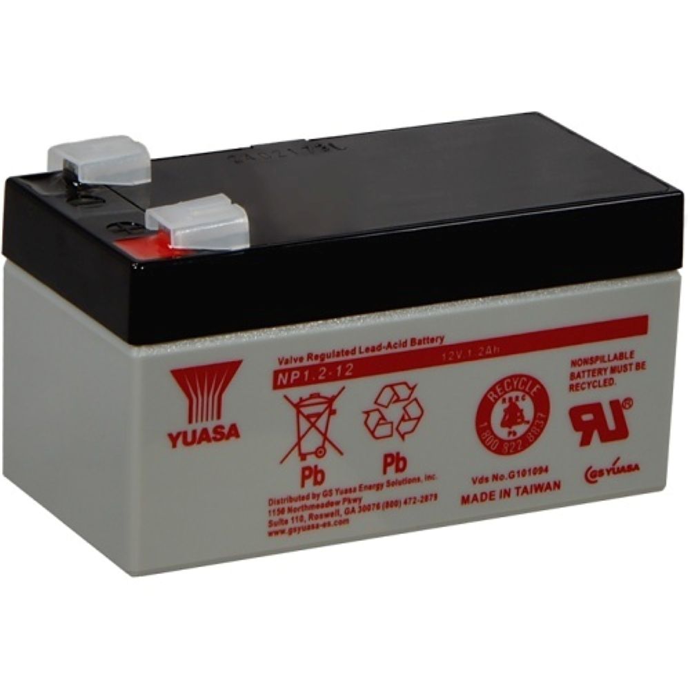 Yuasa NP1.2-12 12V, 1.2Ah Rechargeable SLA Battery, Terminals