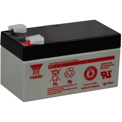 Yuasa NP1.2-12 12V, 1.2Ah Rechargeable SLA Battery, Terminals