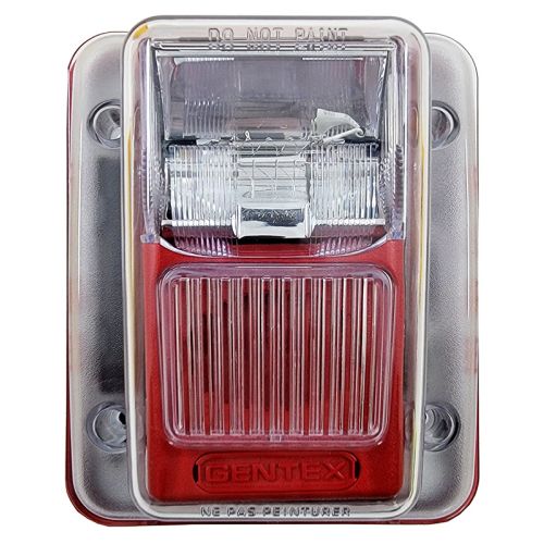 Gentex WGEC24-75WR Commander Series Low-Profile Evacuation Weatherproof Horn Strobe, 24VDC, 75CD, Red