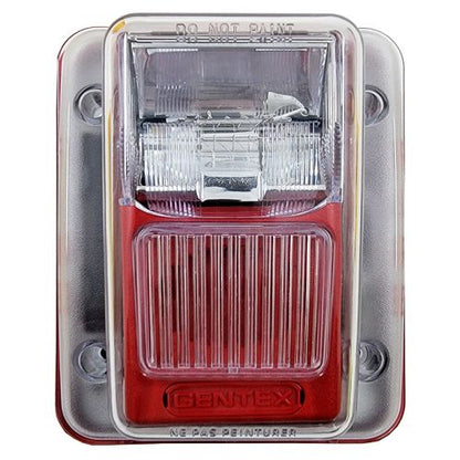 Gentex WGEC24-75WR Commander Series Low-Profile Evacuation Weatherproof Horn Strobe, 24VDC, 75CD, Red
