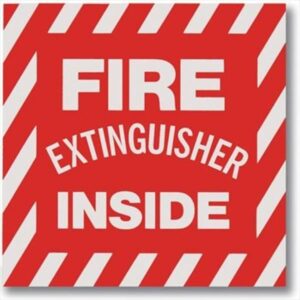 fire extinguisher inside sign