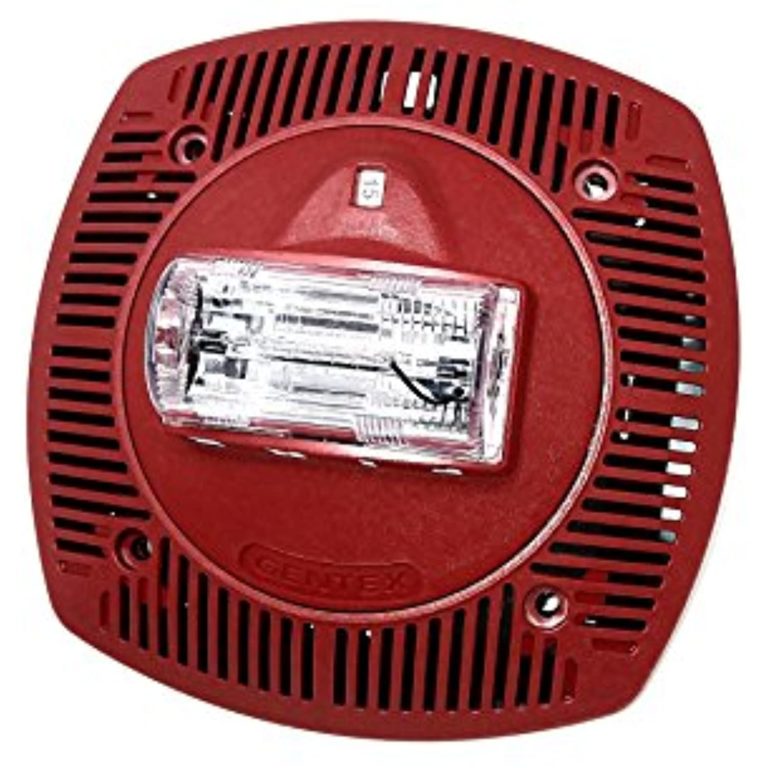 Gentex Red Ceiling Mount Speaker/Strobe Fire and Safety Plus