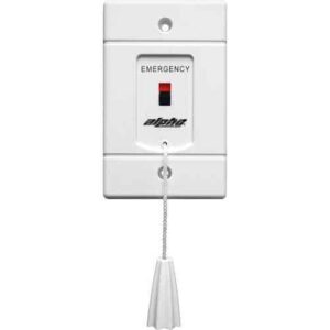 Alpha SF117/2A Emergency Pull Cord Station with Sliding Red Indicator, Adjustable Pull Cord, White Faceplate