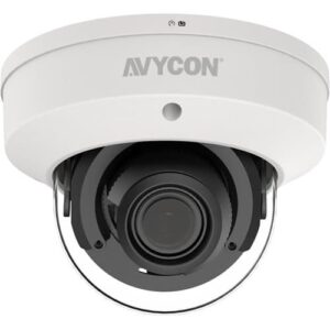 Avycon AVC-TV52M 5MP 4-in-1 HD-TVI/CVI/AHD/Analog Outdoor IR Vandal Dome Camera, 2.7-13.5mm Lens, White