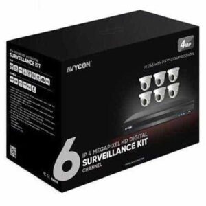 Avycon AVK-HN41E8-2T 8 IP 4 Channel NVR, 2TB with 4 x 4MP H.265 Outdoor Eyeball Cameras