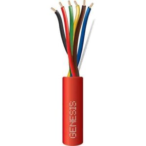 Genesis 43085504 18/6 Solid Riser Fire Alarm Cable, 500' (152.4m) REELEX Pull Box, Red