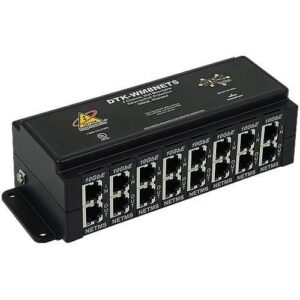 DTK-WM8NETS Wall Mount 8-Channel Network Surge Protector