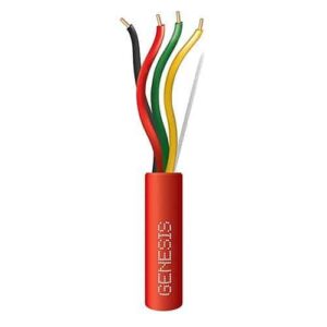 Genesis 43015804 22/4 Solid Riser Fire Alarm Cable, 500' (152.4m) Speed Bag, Red