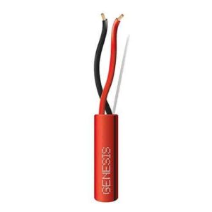 Genesis 4522104K 14/2 Stranded Plenum Fire Cable, 1000' (304.8m) Reel, Red with Black Stripe