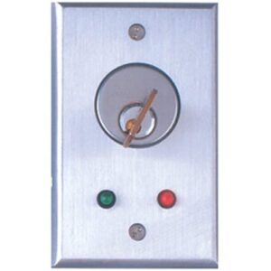 Camden CM-1130-7212 Key Switch, SPDT N.O. and N.C. Maintained, Red and Green 12V LEDs Mounted On Faceplate