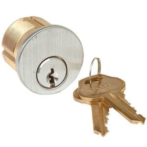 Camden CM-CYL60-KD Mortise Cylinder, Keyed Different with 2 Keys, 1-1/8", Solid Brass, Chrome Finish