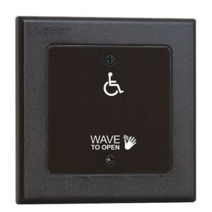 'Wave To Open' Text and Wheelchair Symbol Hybrid Battery Powered Touchless Switch