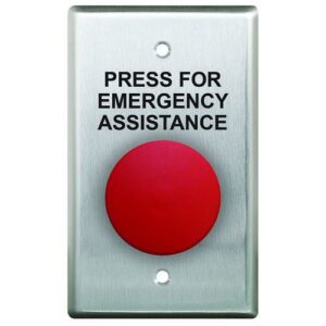 Press For Emergency Assistance Stainless Steel Faceplate