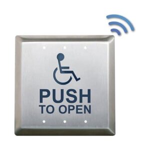 Wheelchair Symbol w/ Push to Open Square Push Plate Switch