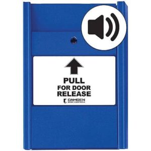 Blue Pull Door Release Station