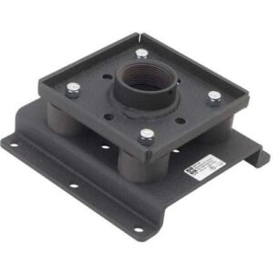 Chief CMA345 Structural Ceiling Plate, 3.4"H x 7.3"W x 7.3"D, with Offset and Flexible Neoprene Rubber Joint Minimizes Shock & Vibration for Mounting Projector, Black