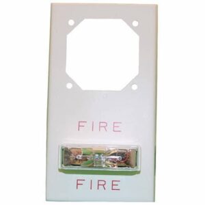 Eaton RSSP-24MCW-FW Strobe Plate, Wall, FIRE Lettering, Clear Lens, 24V, 15/30/75/110 cd, Indoor, White