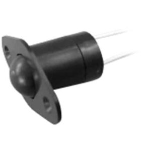 GRI DS-01-B Short Roller Ball Plunger Switch, 12" Wire Leads 22AWG, Closed Loop, with 360° of Ball Access and Screw Down Flange, Brown