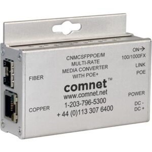 ComNet CNMCSFPPOE/M Ethernet Media Converters with 100FX and 1000FX Support + Optional PoE, 10/100/1000Mbps
