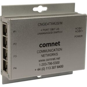ComNet CNGE4TX4US/M 4-Port Ethernet Unmanaged Switch, 10/100/1000Mbps