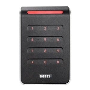 HID 40KNKS-00-000000 Signo 40K Wall Mount Keypad Reader, 13.56MHz and 125kHz, OSDP/Wiegand, Pigtail, Mobile Ready, Black with Silver Trim