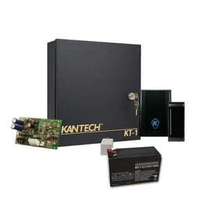 Kantech EK-1M-MTM Access Control Expansion Kit, 5-Piece, (1) KT-1-M Controller, (1) KT-MUL-MT Reader, (1) KT-PTC1640UG Transformer, (1) KT-PS4085 12 VDC Power Supply and (1) KT-BATT-12 Battery