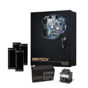 Kantech EK-400-MTM Access Control Expansion Kit, 7-Piece, (1) KT-400 Controller, (4) KT-MUL-MT Reader, (1) TR1675 Transformer, (1) KT-BATT-12 Battery
