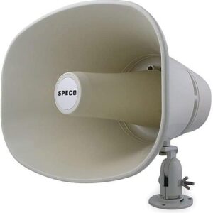 Speco SPC30RT Commercial Series 11" x 8" 70/25V Weather Resistant PA Horn Speaker with Transformer, Khaki
