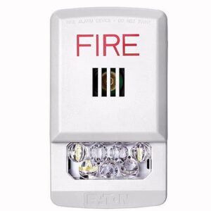 Eaton ELHSW Eluxa LED Horn Strobe, Wall, FIRE Lettering, 24V, 15/30/75/110/135/185 cd, Indoor, White