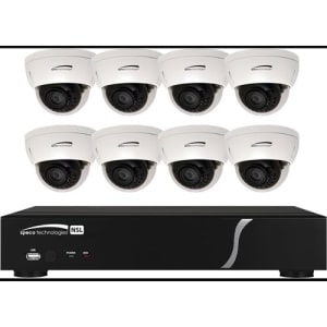 Speco ZIPL88D2 9-Piece Surveillance Kit, (8) O4B6 4MP Dome IP Cameras, (1) N4NRL 8-Channel NVR, 2TB HDD