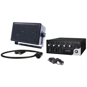Speco 2WAK2 2-Way Audio Kit with 15W RMS Amplifier Line-Level Microphone and 4" Wall-Mount 70/25V Speaker