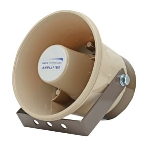 Speco ASPC20 20W 6" Weatherproof Amplified PA Speaker, White
