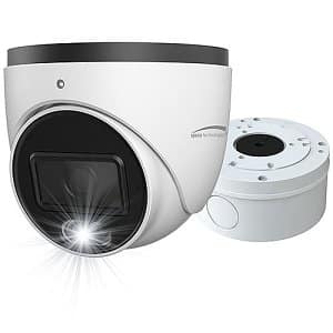 Speco H2LT1 2MP Turret Camera with White Light Intensifier and Junction Box, 2.8mm Fixed Lens, White