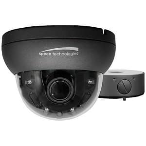 Speco H4FD1M Flexible Intensifier Technology 4MP Dome Camera with Junction Box, 2.7-12mm Motorized Focus Lens, Black