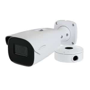 Speco O5B2M 5MP IR Bullet IP Camera with Advanced Analytic and Junction Box, 2.8-12mm Motorized Lens, NDAA Compliant, White (Replaces O5B1MG)