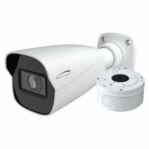 Speco O8B8 4K H.265 Bullet IP Camera with Advanced Analytics and Junction Box, 2.8mm Fixed Lens, White