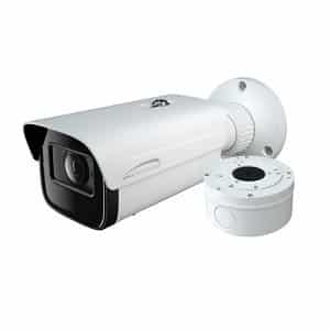 Speco O8VB3M 4K IR Bullet IP Camera with Line Crossing and Intrusion Detection, Includes Junction Box, 2.8-12mm Motorized Lens, White