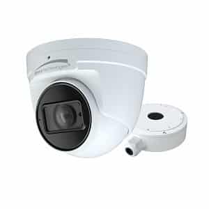 Speco O8VT3M 4K IR Turret IP Camera with Line Crossing and Intrusion Detection, Includes Junction Box, 2.8-12mm Motorized Lens, White