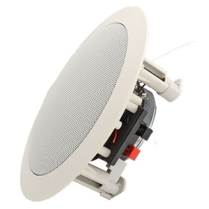Speco SPCBC5 Custom Builder Series 5.25″ Compression Molded In-Ceiling Speaker, Pair, Off-White
