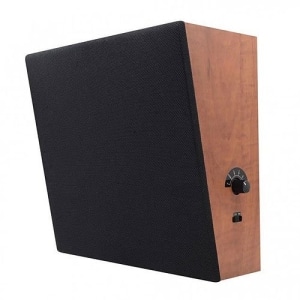 Speco WB86T Wall Baffle with 70V Transformer Dial, Solid Wood Construction, Black Grille
