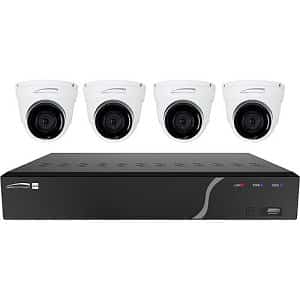 Speco ZIPK4TA 5-Piece Surveillance Kit, (3) 5MP IP Cameras, (1) 8MP Advanced Analytics Camera, (1) 4-Channel NVR, 1TB HDD