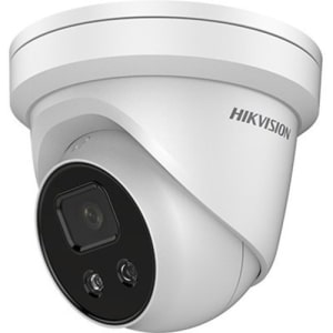 Hikvision PCI-T15F2SL AcuSense 5MP IR Turret IP Camera with Strobe Light and Audio Alarm, 2.8mm Fixed Lens, White