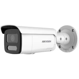 Hikvision DS-2CD2T47G2-LSU/SL ColorVu 4MP Strobe Light and Audible Warning Bullet IP Camera, 6mm Fixed Lens, White (Replaces DS-2CD2T27G1-L)
