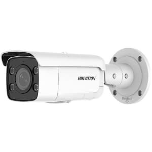 Hikvision DS-2CD2T87G2-LSU/SL ColorVu 8MP Strobe Light and Audible Warning Bullet IP Camera, 4mm Fixed Lens, White