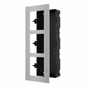 Hikvision DS-KD-ACF3/S 3-Module Flush Mount Brackets for Modular Door Station, Stainless Steel