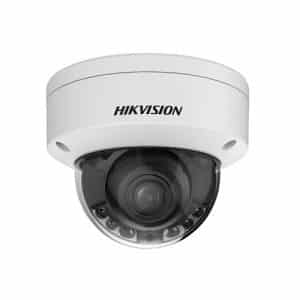 Hikvision DS-2CD3748G2T-LIZSU ColorVu Smart Hybrid Light 4MP Dual Illumination Dome IP Camera with Two Built-in Microphones, 2.7-13.5mm Motorized Varifocal Lens, White