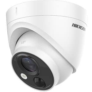 Hikvision DS-2CE71H0T-PIRLO TurboHD 5MP Outdoor Smart PIR Turret Analog Camera, 2.8mm Fixed Lens, White