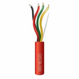 Genesis 45121004 16/4 Solid Plenum Fire Alarm Cable, Unshielded, FPLP, CL3P, FT6, 1000' (304.8m), Reel, Red