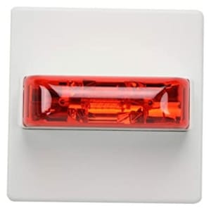 Eaton RSSWPR-24MCCH-NW Strobe, Ceiling, Weatherproof, No Lettering, Red Lens, 24V, 115/177 cd, Indoor, White